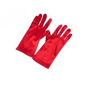 Elegant Red Satin Gloves